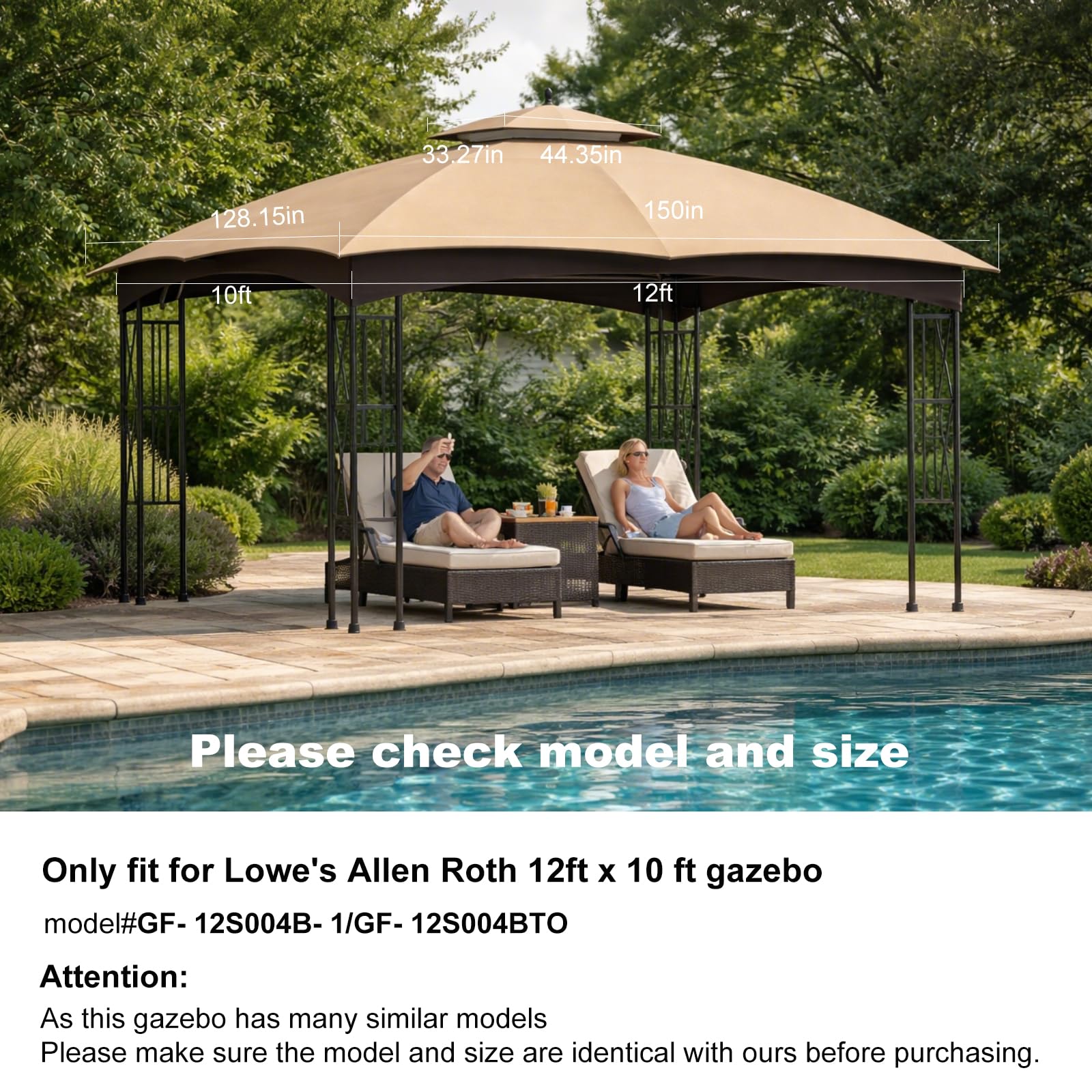 Bsteciar canopy on a 10x12 frame showing size and scale for fitment