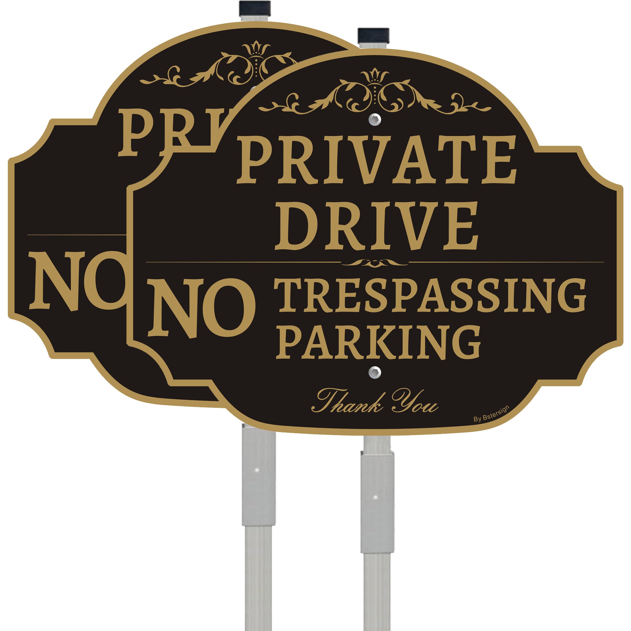 Bstersign front-facing private drive sign showing clear message and curb appeal