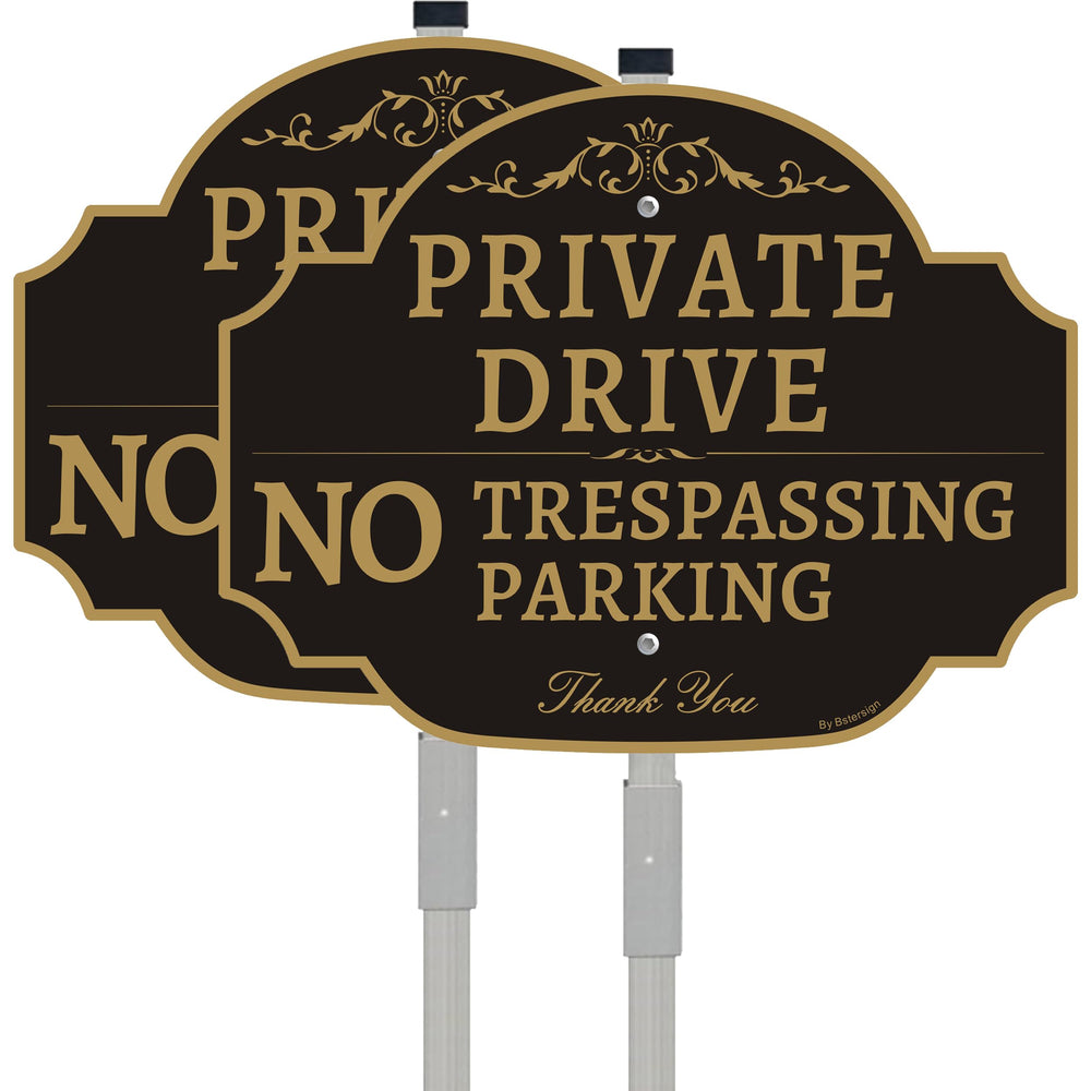 Bstersign front-facing private drive sign showing clear message and curb appeal