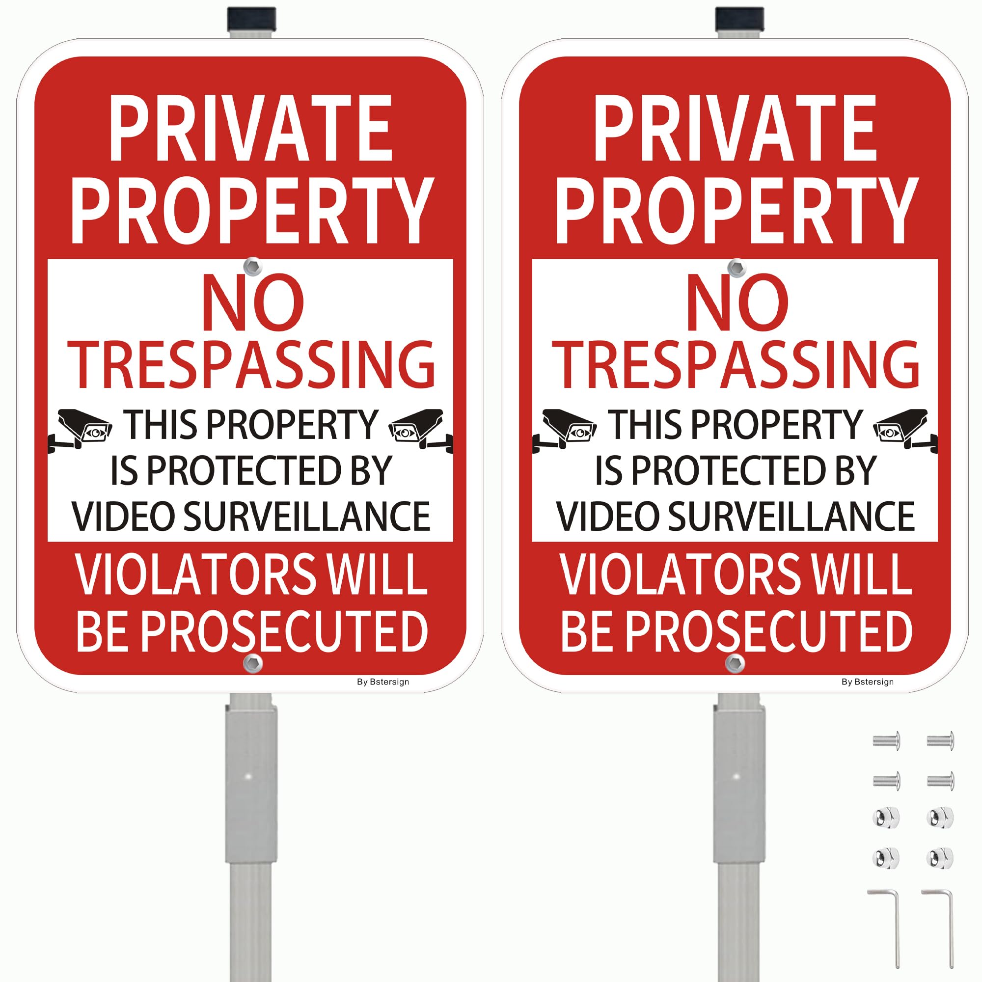Bstersign front view of 10x14 panel showing clear warning benefits