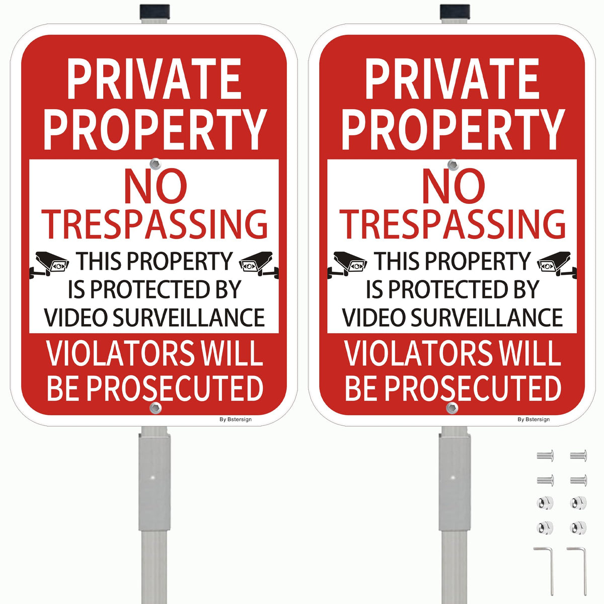 Bstersign front view of 10x14 panel showing clear warning benefits