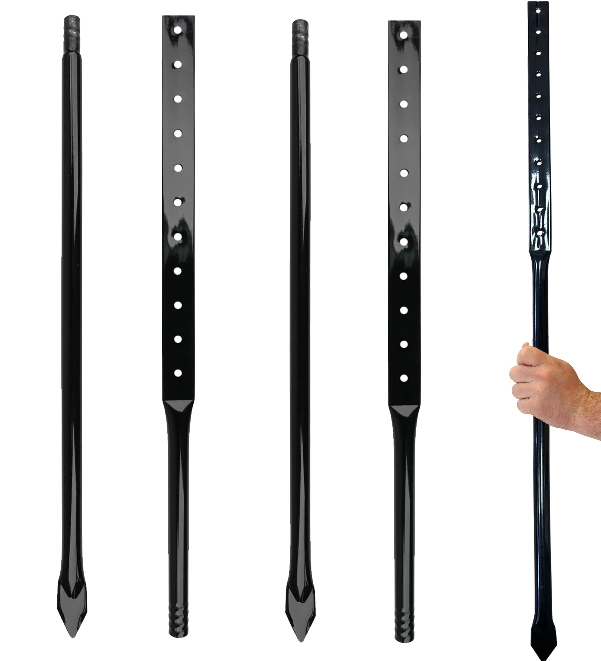 Bstersign front view of two black stakes with yard sign, reliable support