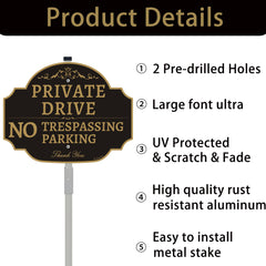 Bstersign installed on 28-inch stake at driveway entrance for secure marking