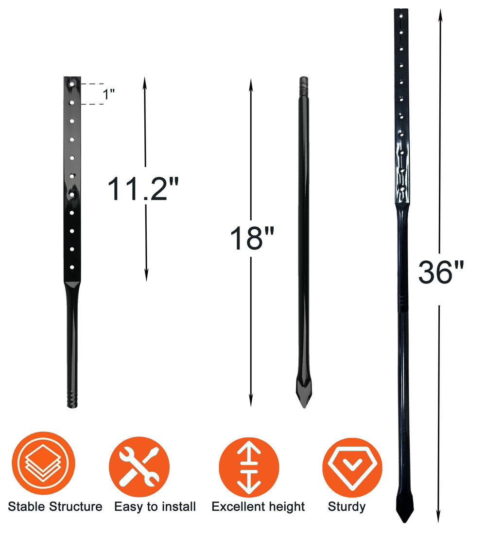 Bstersign close-up of pointed tip for easy ground entry and secure hold