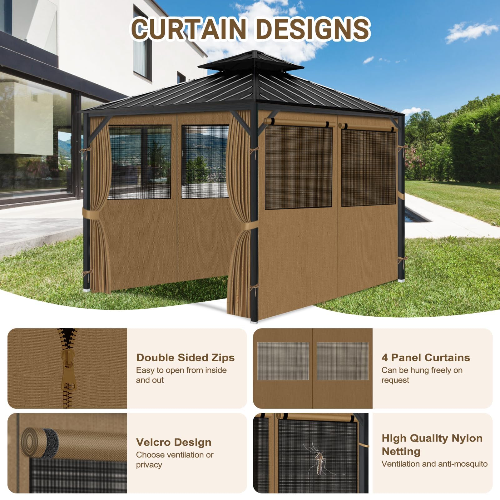 Bstge double-sided zipper open for easy two-way access and convenience