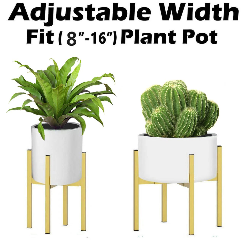 BSTMAI stand adjusted around a large pot demonstrating tool-free width fit and secure hold benefit
