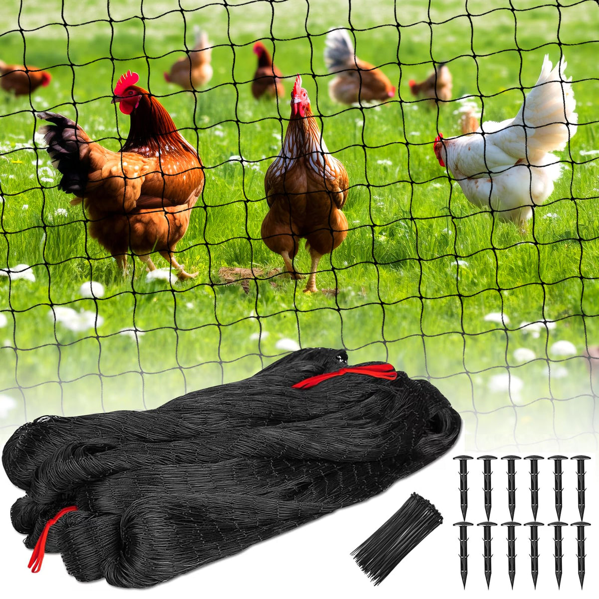 BSTPCOO front view of packaged 50x50 foot bird netting for easy identification