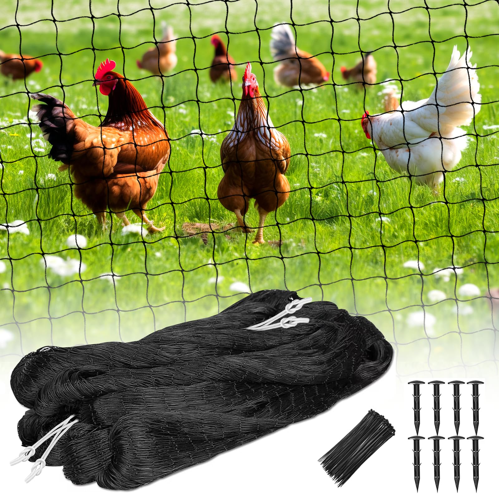 BSTPCOO front view of 25x50 netting showing full coverage and protection