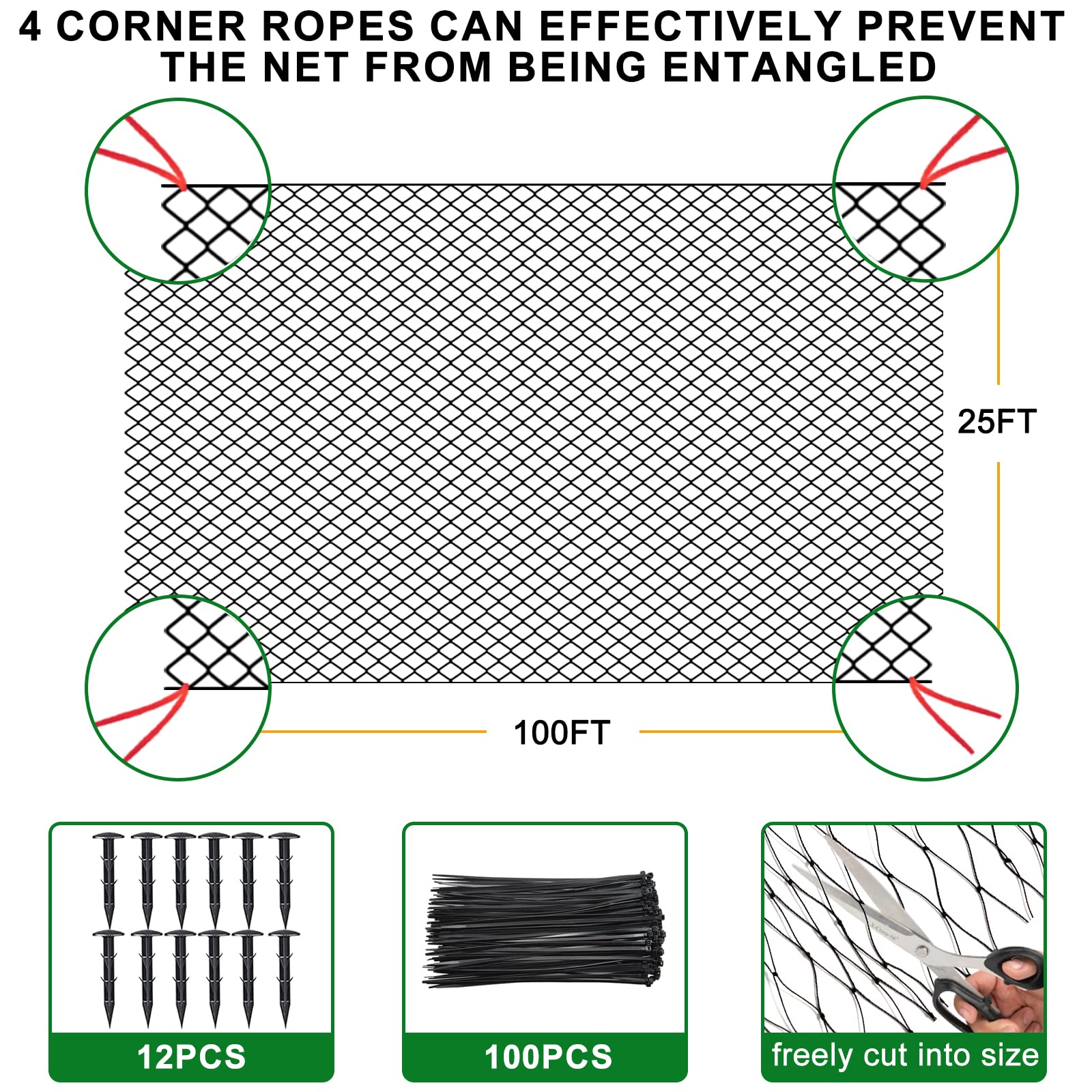 BSTPCOO close-up of 3/4 inch nylon mesh detail showing tight weave and UV-resistant durability