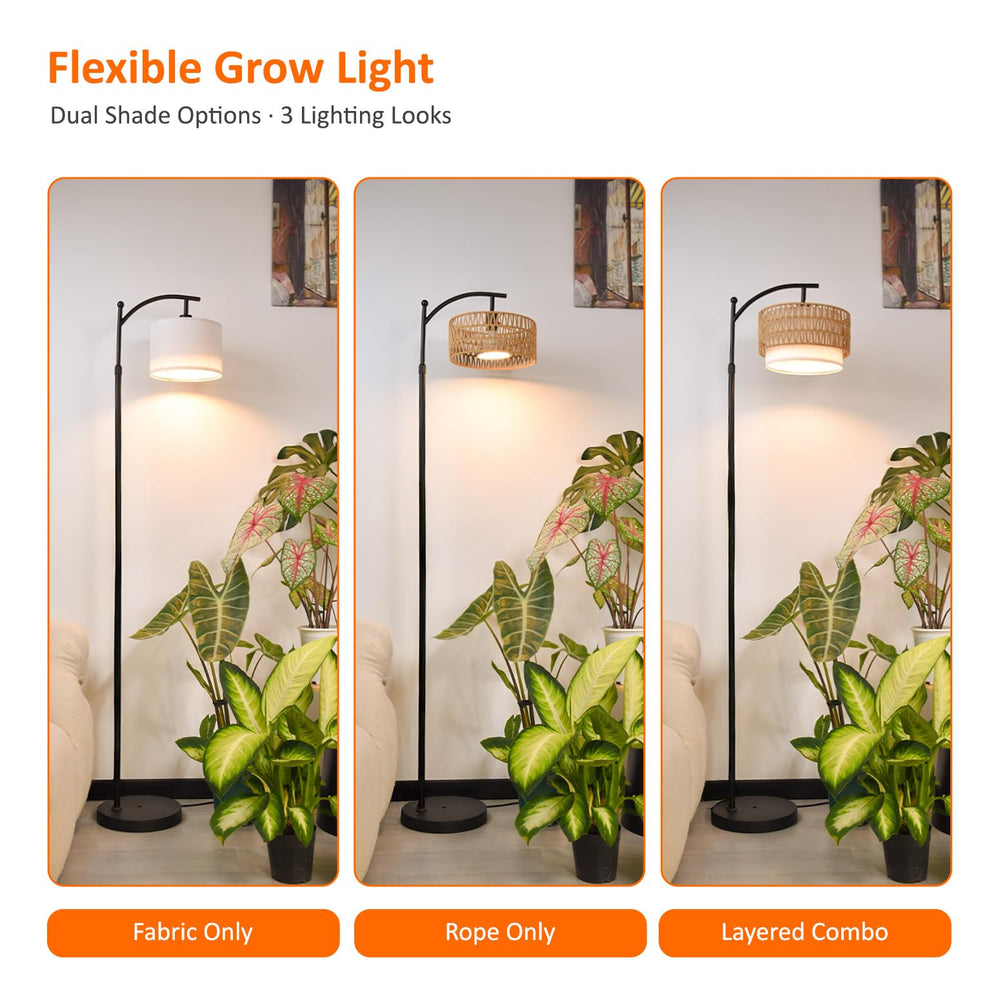 Bstrip adjustable head angled toward plant to direct focused beneficial light