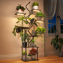 Bstrip front view plant stand showing seven tiers and neat display benefit