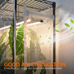 Bstrip grow light closeup showing LED array and intensity, promotes healthy growth