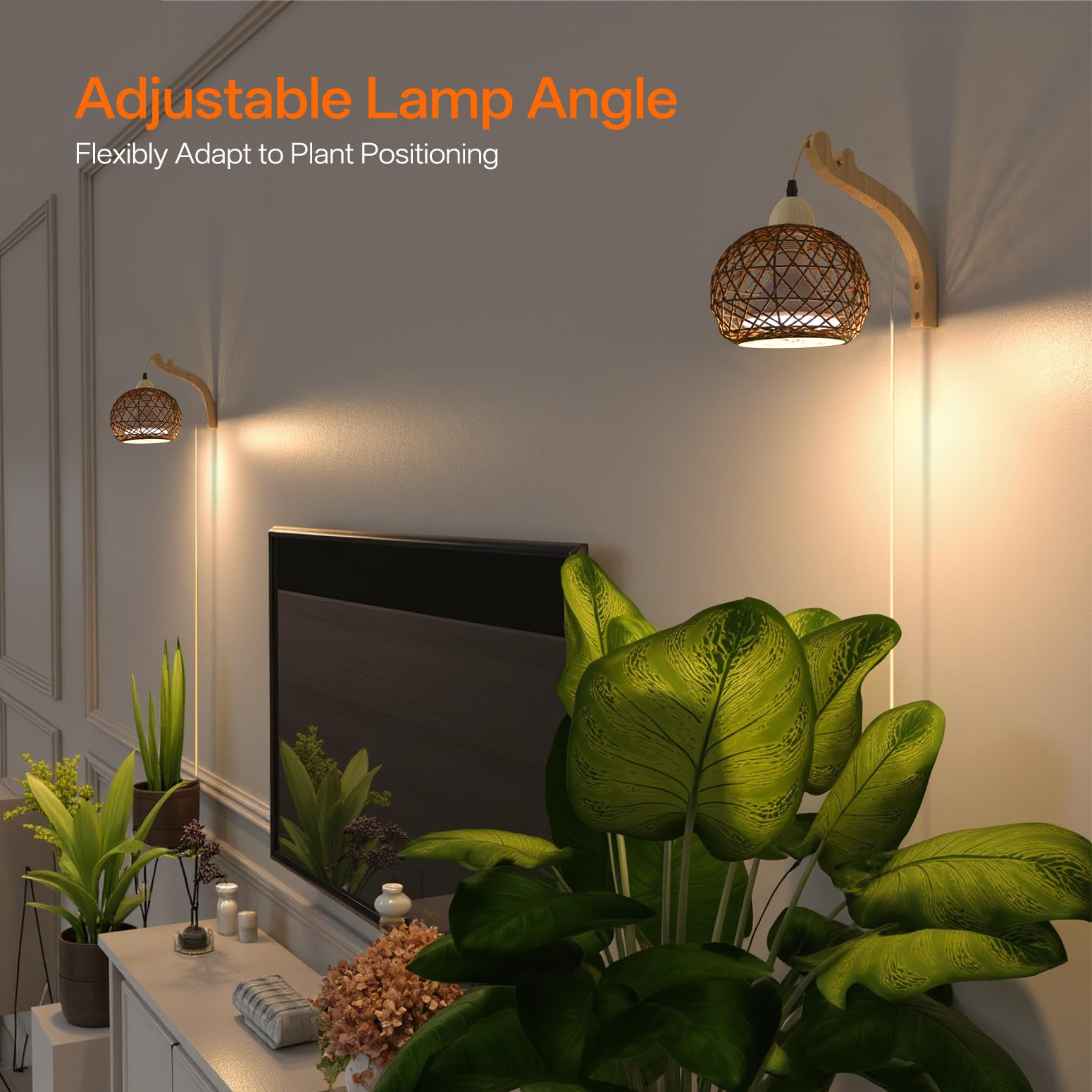 Bstrip LED array detail with optical lenses showing concentrated spectrum for plant growth
