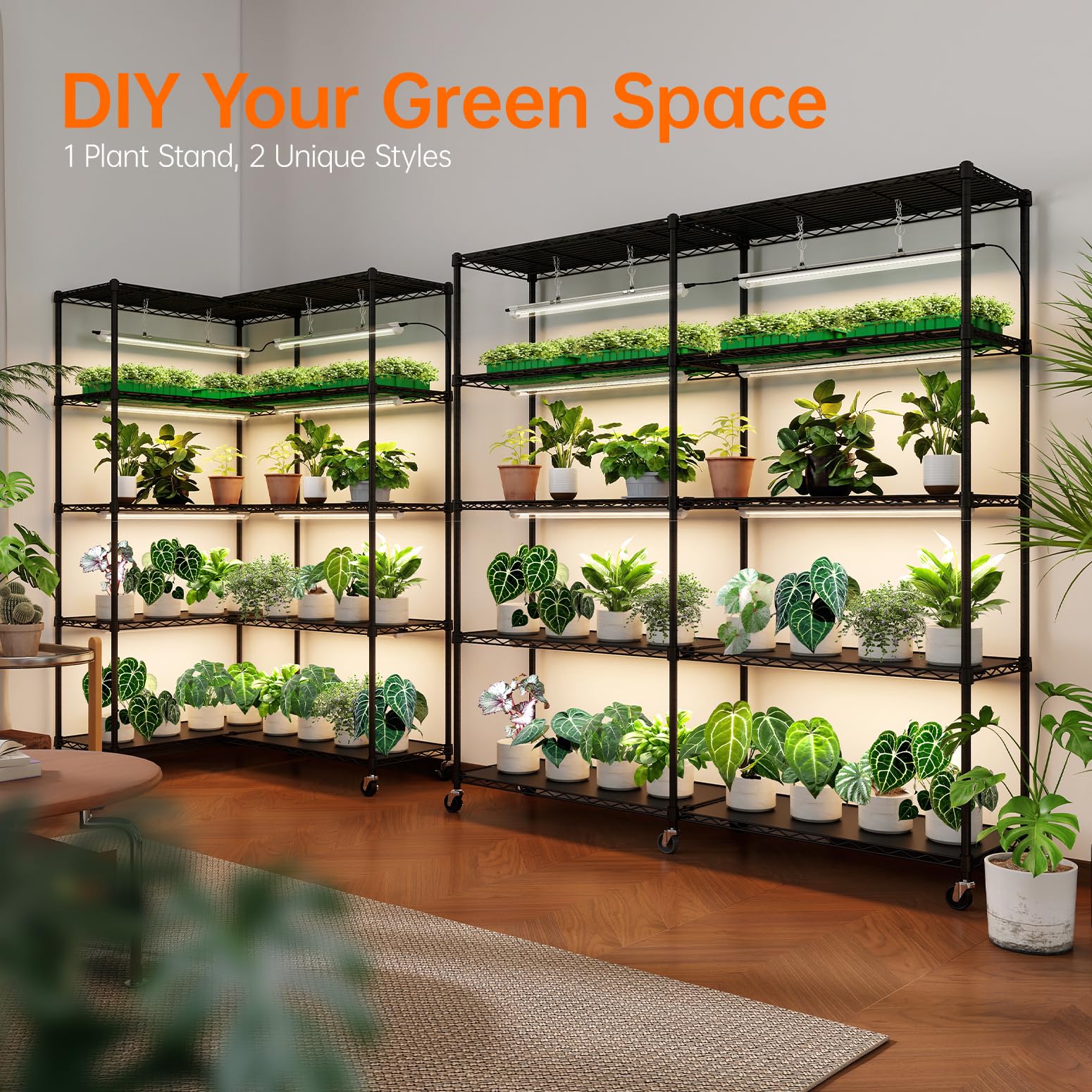Bstrip metal shelf detail with waterproof PP mat protecting floors