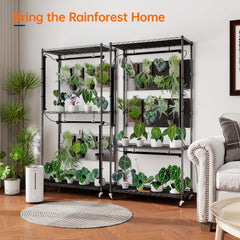 Bstrip shelf loaded with assorted plants showing even light distribution