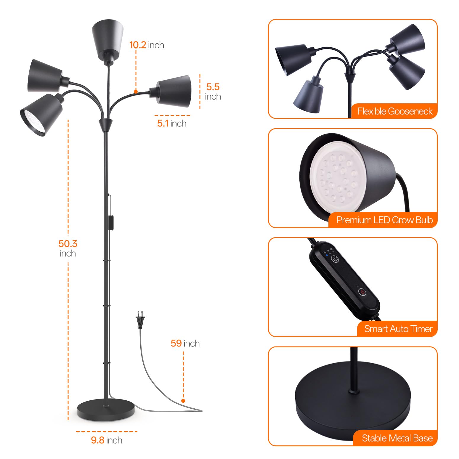 Bstrip side profile with angled heads maximizing coverage