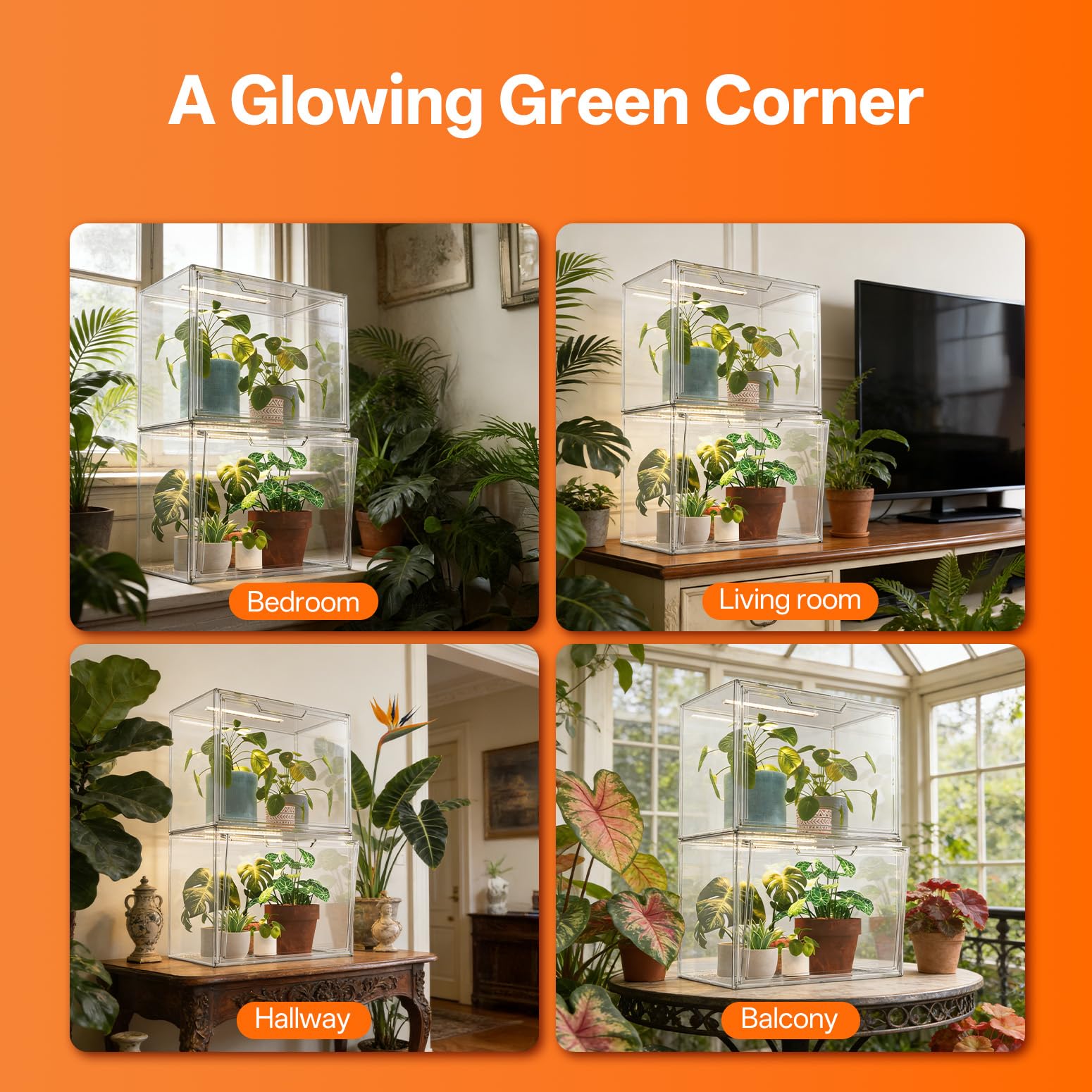 Bstrip stacked units on a shelf showing space-saving vertical gardening benefit