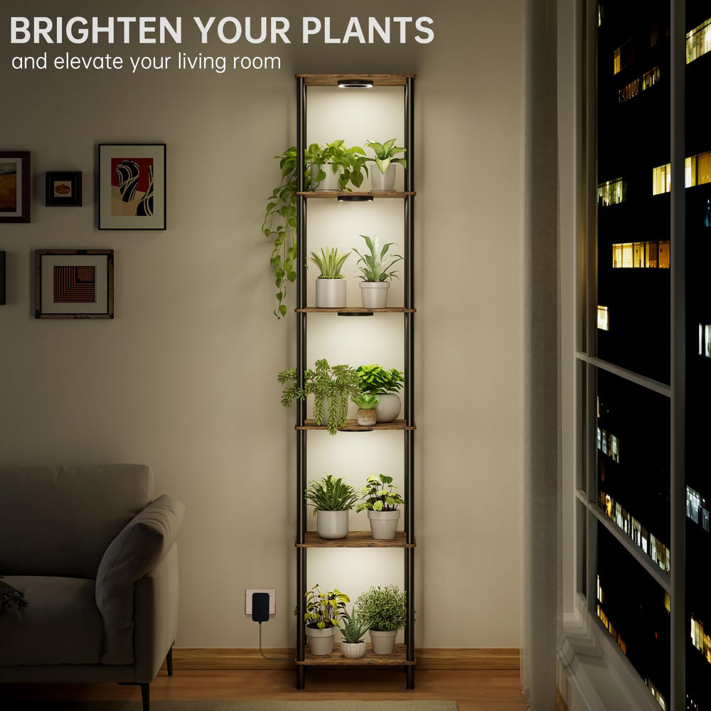 Bstrip close-up of top shelf with pots showing stable support and decorative display