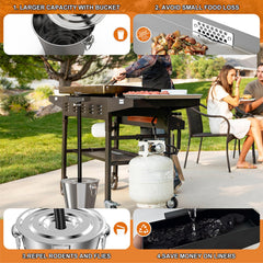 BSTTEK stainless steel 1.3-gallon bucket highlighting reusable, rust-resistant benefit