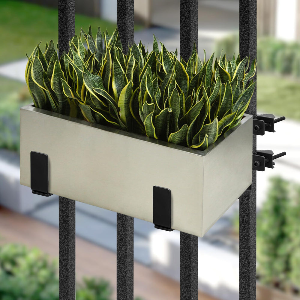 BSWAN brackets beside a standard planter box showing correct size fit benefit