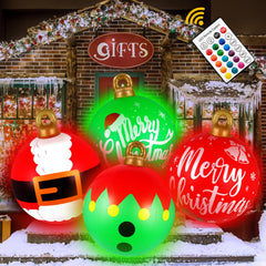 Btanadi front view of three 24-inch ornaments showing bright colors and curb appeal