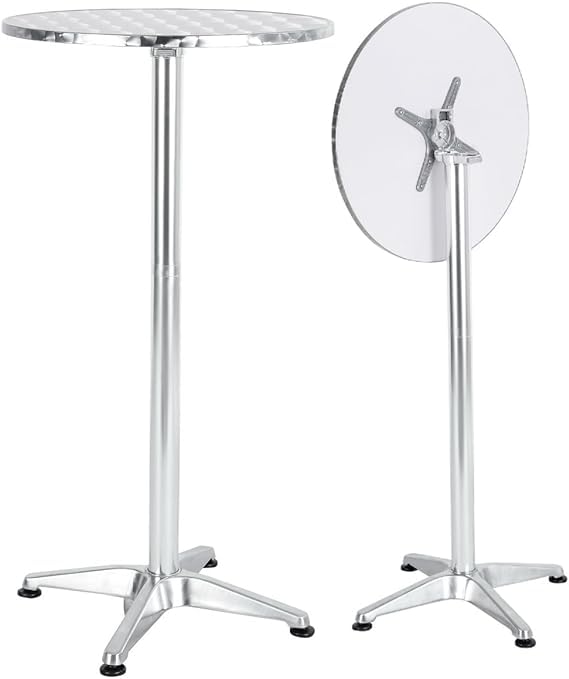BTEXPERT front view of round bar table showing compact commercial design and stability