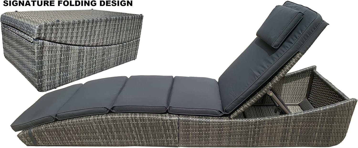 BTEXPERT loungers next to standard chair for size comparison and scale