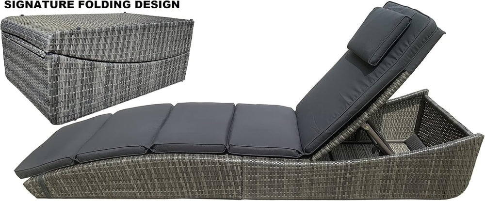 BTEXPERT loungers next to standard chair for size comparison and scale