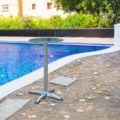 BTEXPERT close-up of stainless-steel tabletop highlighting easy-clean durable surface