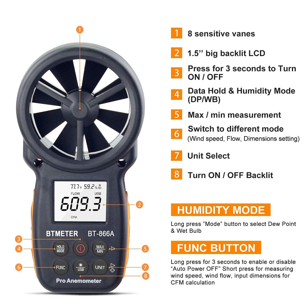 BTMETER 866A size comparison in hand showing compact portability advantage