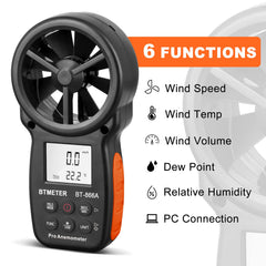 BTMETER 866A vane sensor close-up highlighting sensitive 8-vane design benefit