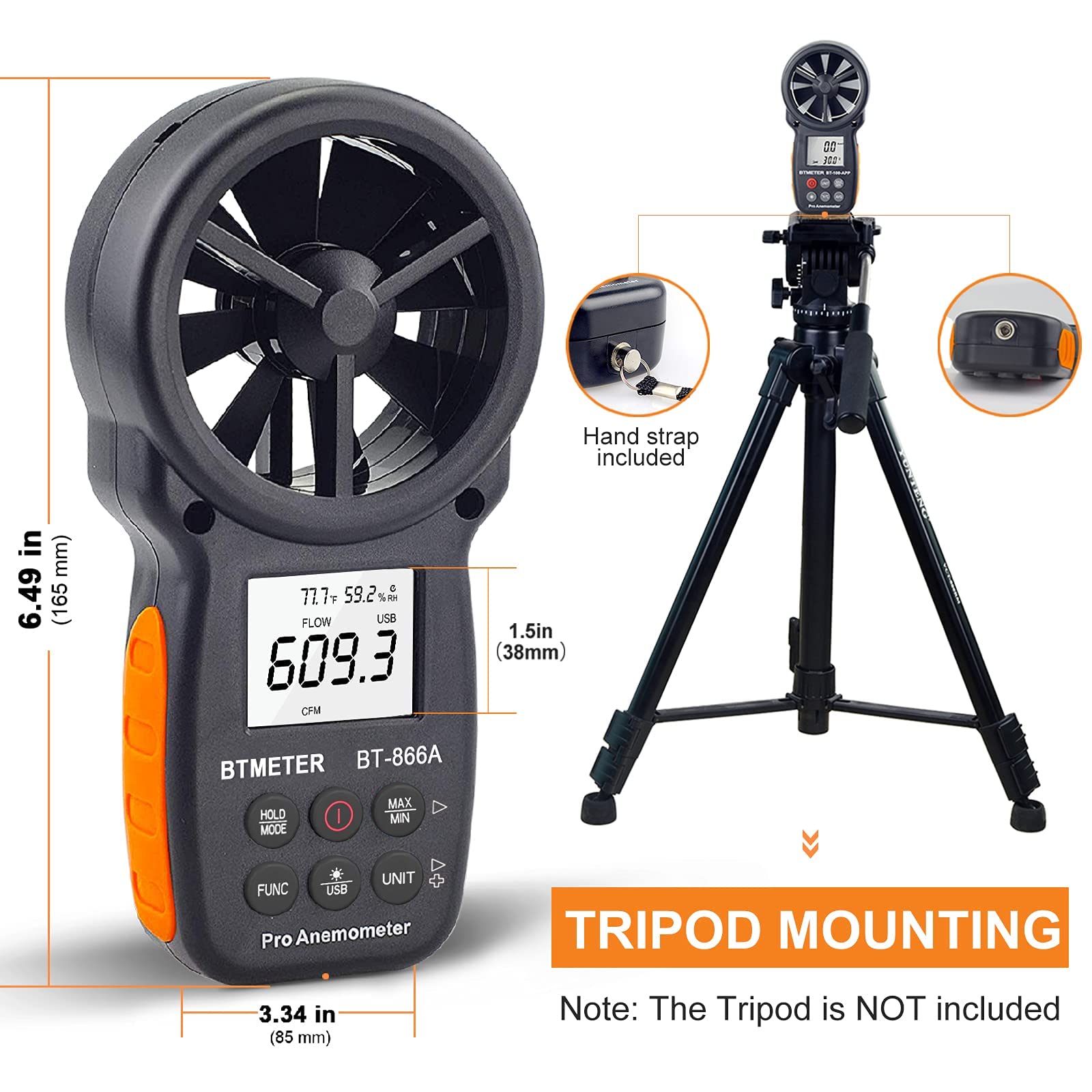 BTMETER 866A in protective case for safe transport and field durability