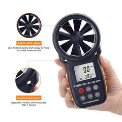 BTMETER held in hand demonstrating compact portability for field use