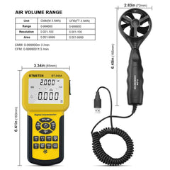 BTMETER measuring airflow inside duct for accurate HVAC balancing