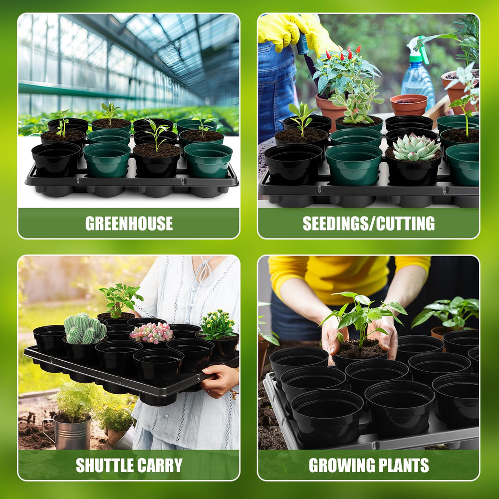 BTPLASTIK eight trays stacked for efficient storage and organized nursery workflow