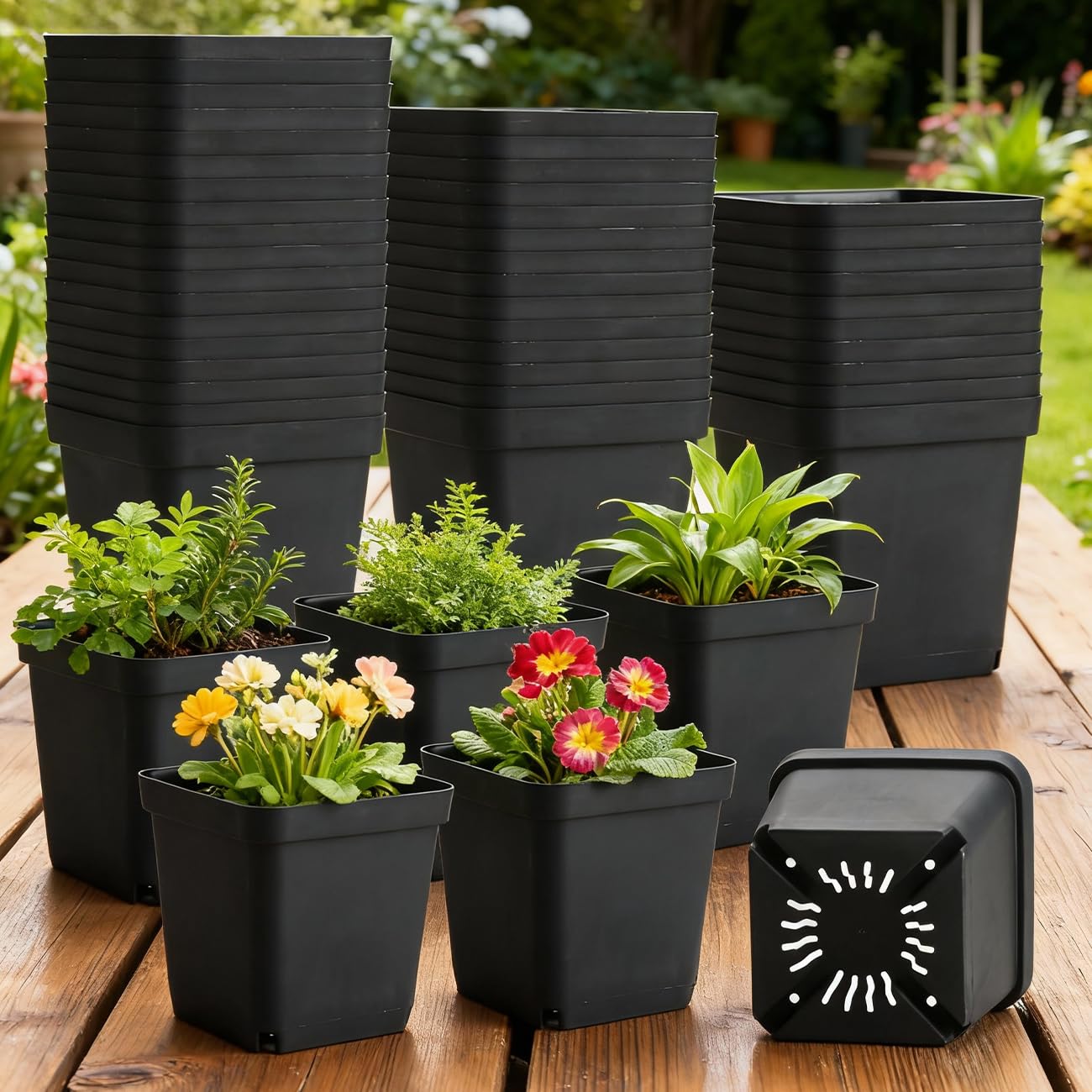 BTPLASTIK pots arranged on balcony styling small plants and maximizing planting space benefit
