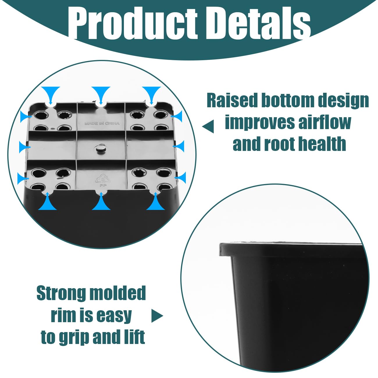 BTPLASTIK close-up of drainage holes demonstrating quick water removal benefit