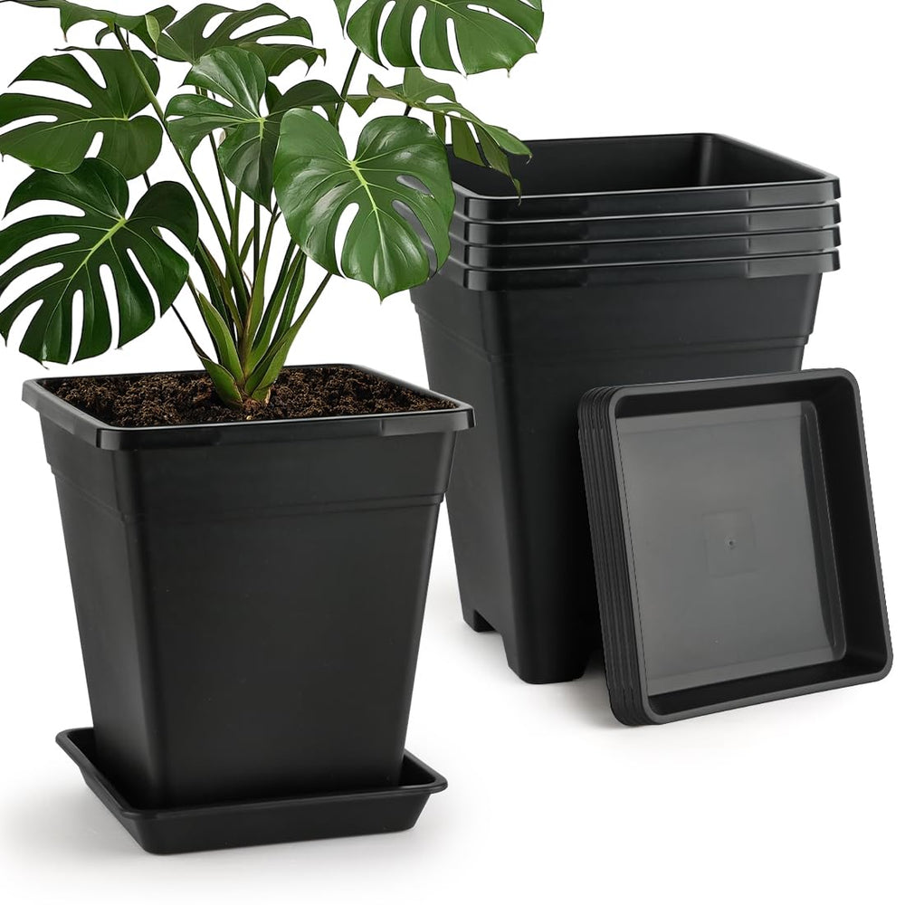 BTPLASTIK front view of 10-inch square planter showing matte finish and even rim