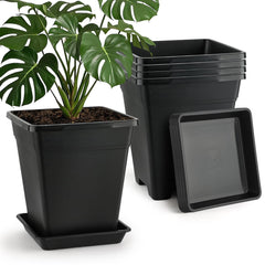 BTPLASTIK front view of 10-inch square planter showing matte finish and even rim