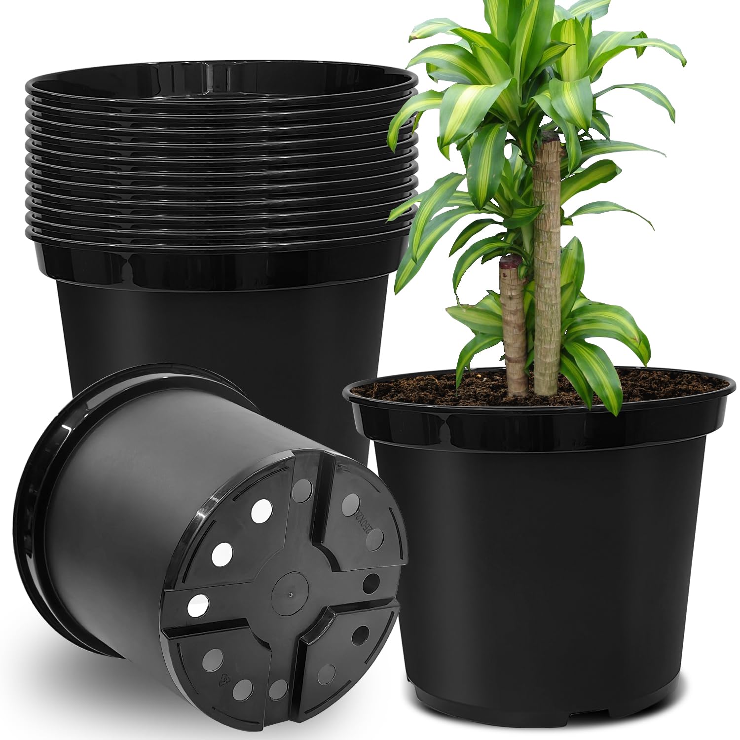 BTPLASTIK front view of 12-pack showing uniform planters and efficient storage benefit