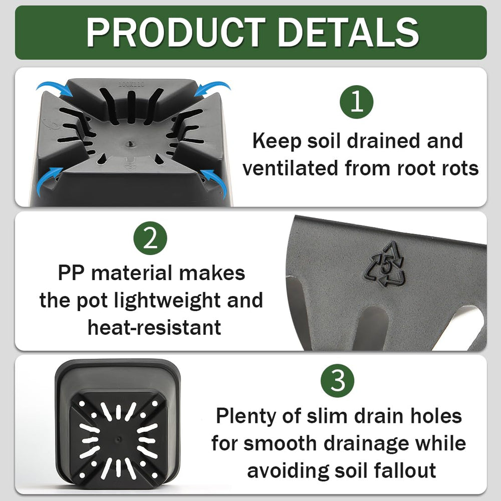 BTPLASTIK pots seated in a 1020 tray demonstrating tray compatibility and organization
