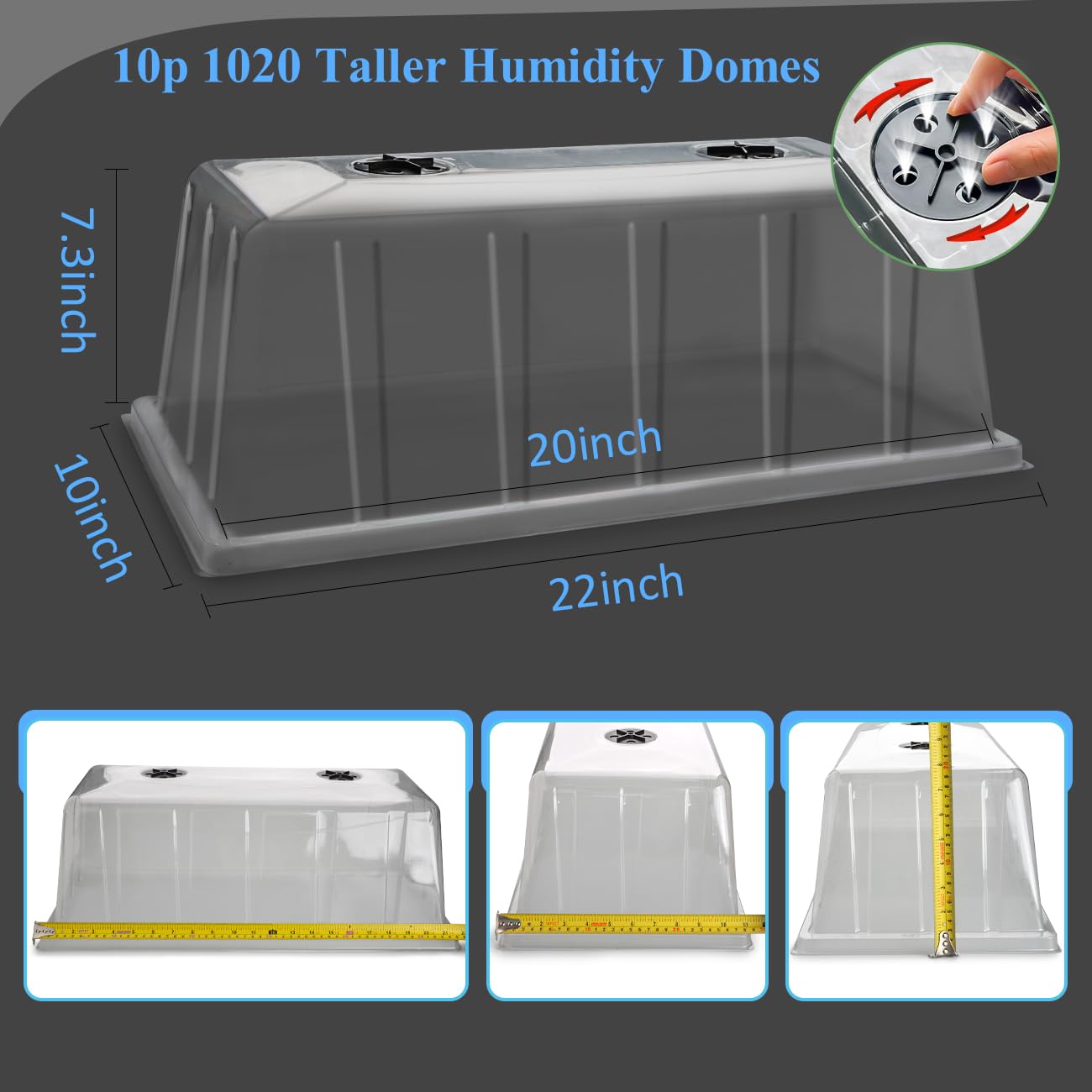 BTPLASTIK dome on 10x20 tray in use keeping warmth and moisture consistent