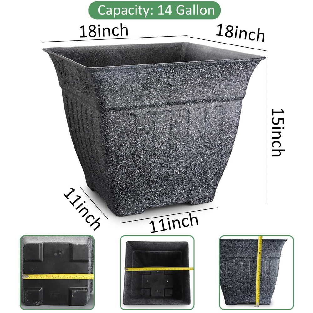 BTPLASTIK side profile illustrating 18-inch square size and ample capacity