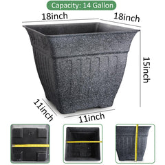 BTPLASTIK side profile illustrating 18-inch square size and ample capacity