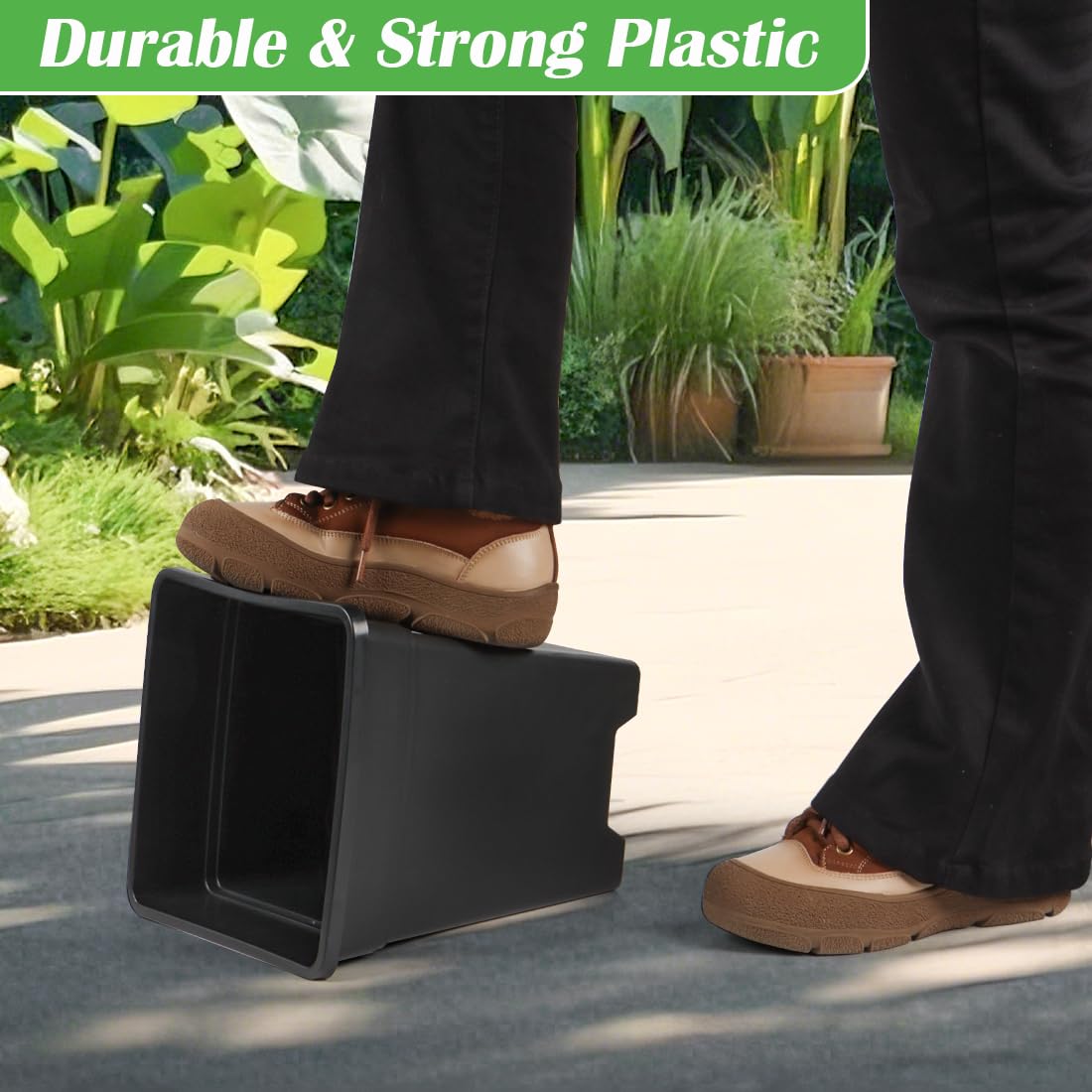BTPLASTIK stackable planters stored vertically for convenient transport and storage