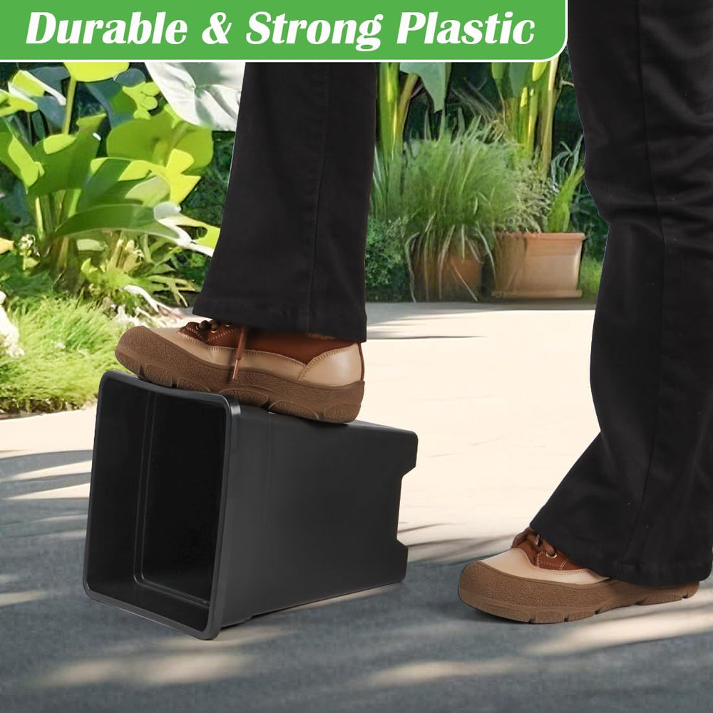 BTPLASTIK stackable planters stored vertically for convenient transport and storage