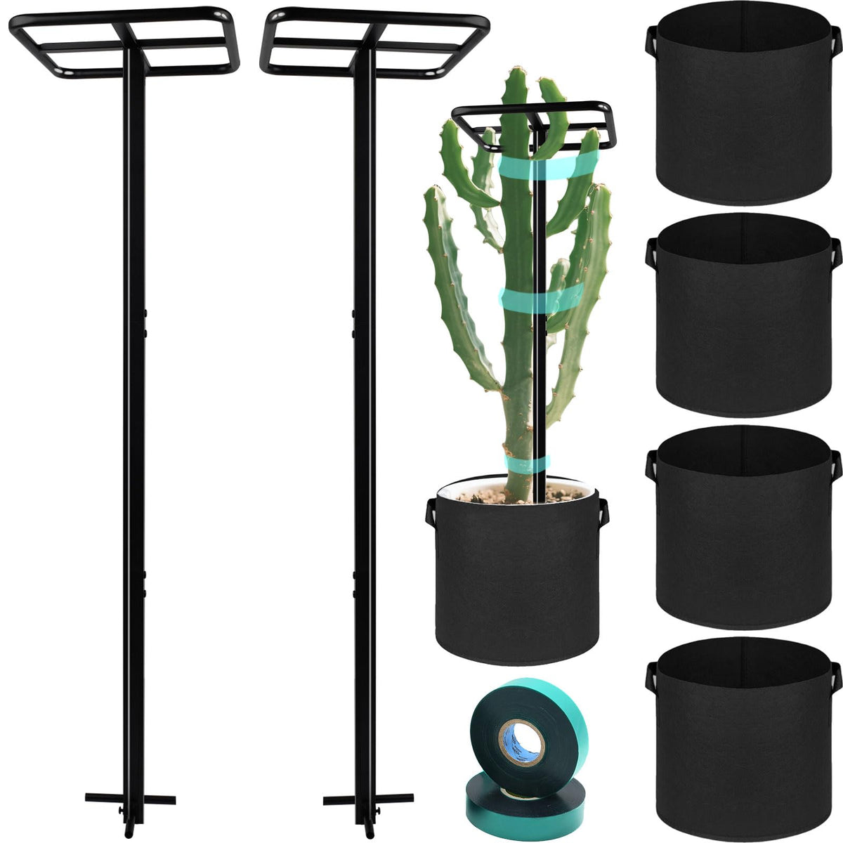 BTXKQTH front view of trellis kit and four pots showing complete set benefit