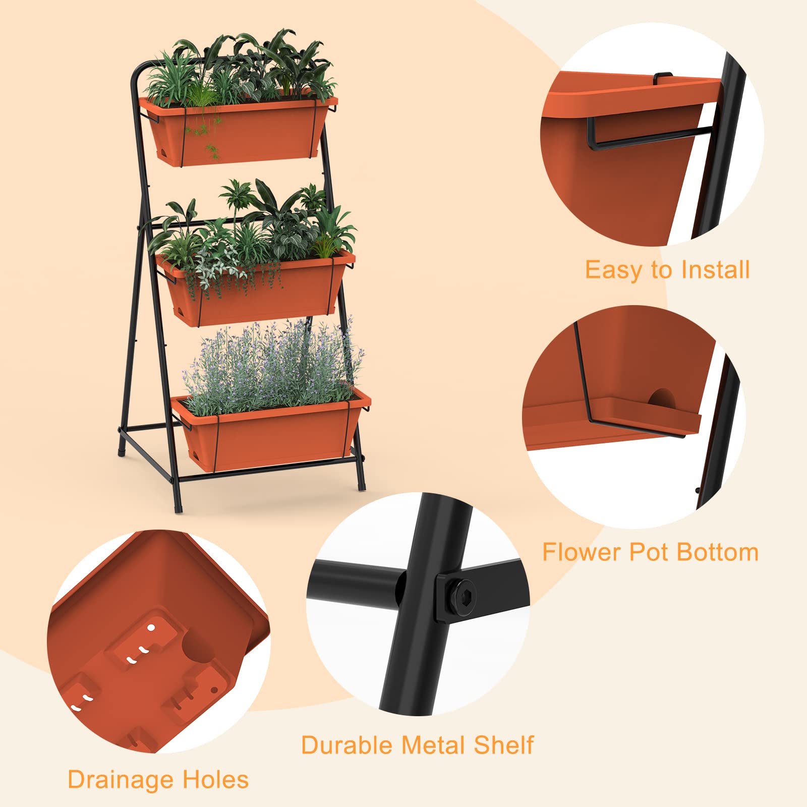 BTY metal frame triangle support detail demonstrating sturdy stability in wind