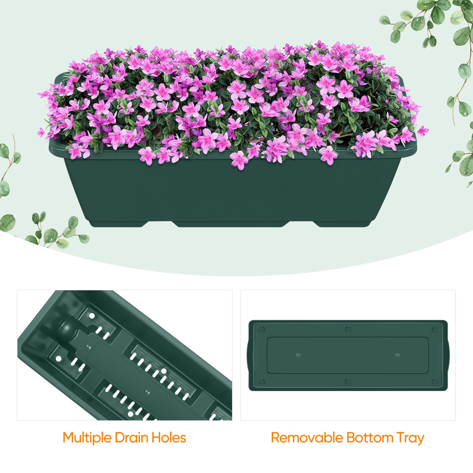 BTY close-up of planter drainage holes demonstrating improved water flow and balanced moisture