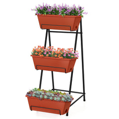 BTY front view of three-tier planter showing compact vertical layout and increased planting capacity